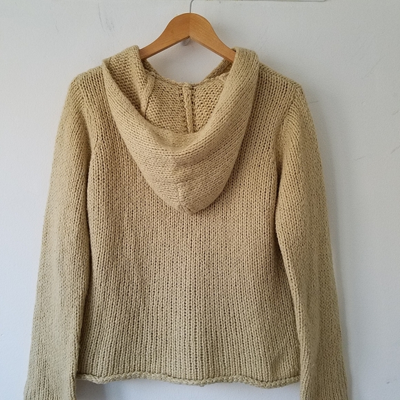 Anthropologie Moth Knit Wool Blend Hooded Cardigan Sweater Medium - Picture 7 of 11